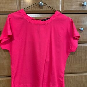 Banana Republic Bright Pink Short Sleeve Blouse Top XS